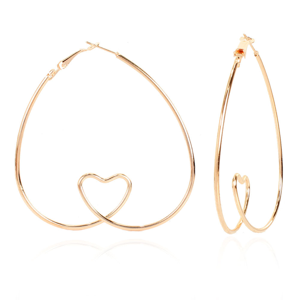 Simple Heart-shaped Love Alloy Earrings