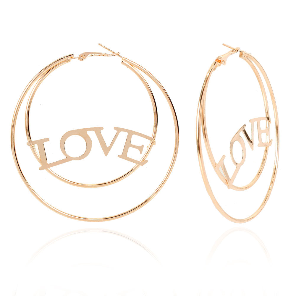 Simple Heart-shaped Love Alloy Earrings