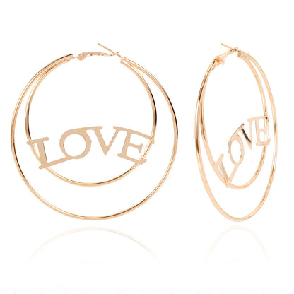 Simple Heart-shaped Love Alloy Earrings