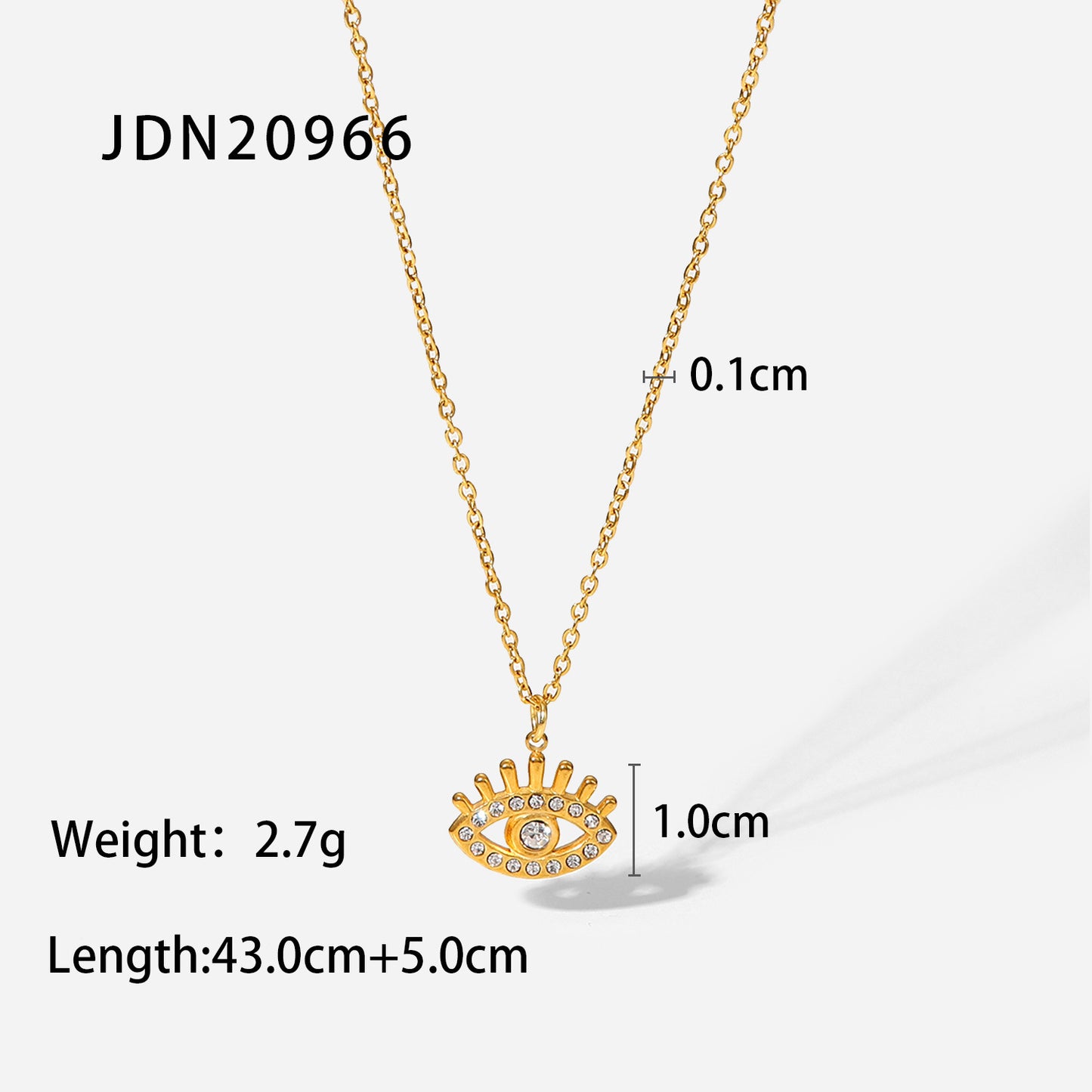 Fashion Geometric Devil's Eye Stainless Steel Titanium Steel Plating Gold Plated Necklace