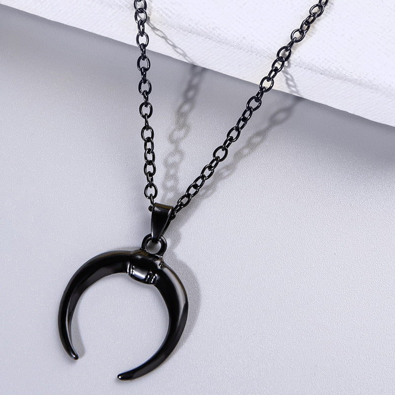 Hip-hop Fashion Halloween Horn Pendant Necklace Clavicle Chain