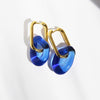 Fashion Design Retro Colorful Circle Glass Thick Detachable Metal Ear Clip