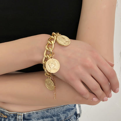 Fashion New Women's Bracelet Alloy Thick Bracelet Fashion Gold Bracelet Gooddiy