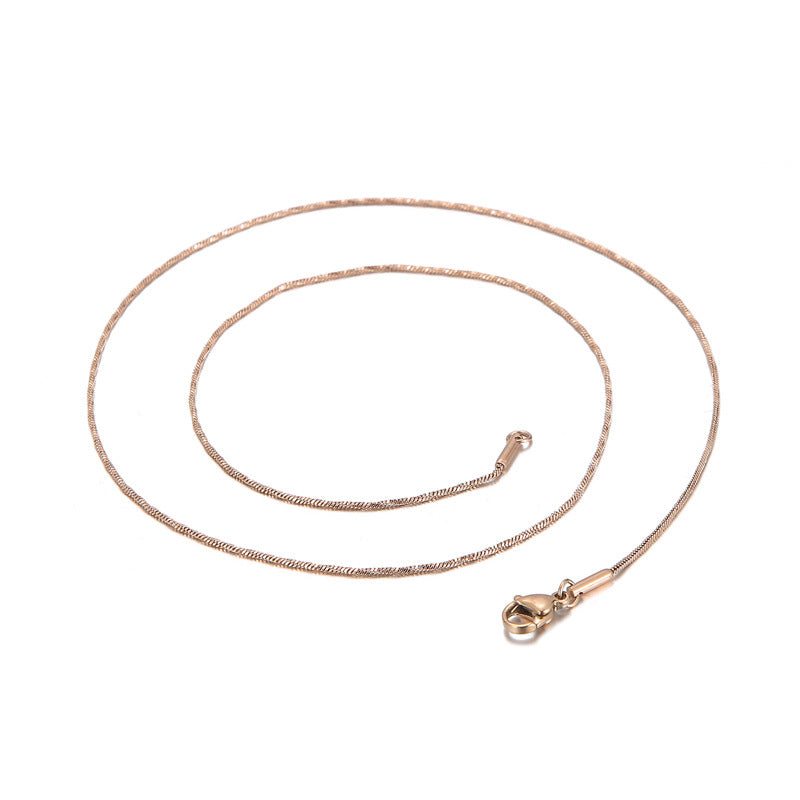 Fashion Simple Stainless Steel Geometric Snake Bone Chain Necklace