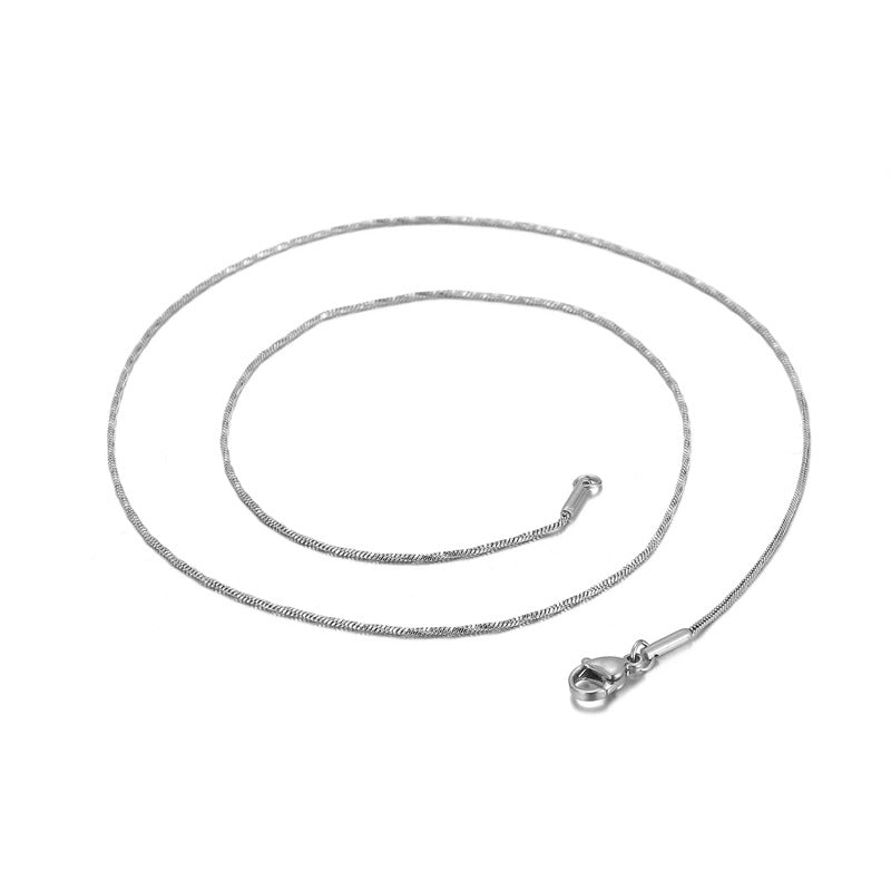 Fashion Simple Stainless Steel Geometric Snake Bone Chain Necklace