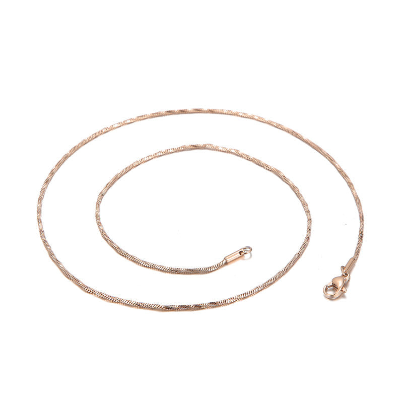 Fashion Simple Stainless Steel Geometric Snake Bone Chain Necklace