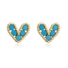 Fashion Copper 18k Gold Heart-shaped Zircon Stud Earrings