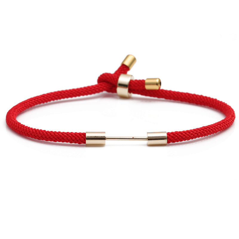 Fashion Color Retractable Adjustable Basic Red Milan Rope Women's Diy Copper Bracelet