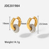 Circle Zircon Decor Electroplated Stainless Steel 
circle Earrings