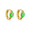 Simple 18k Gold Plated Zircon Dripping Oil Devil's Eye Earrings