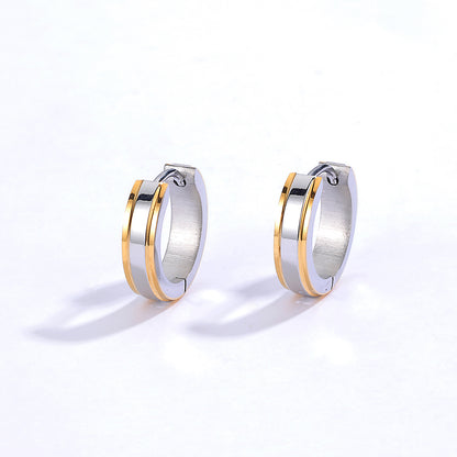 Simple Stainless Steel Electroplated 18k Gold Retro Earrings