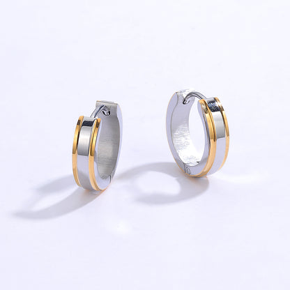 Simple Stainless Steel Electroplated 18k Gold Retro Earrings