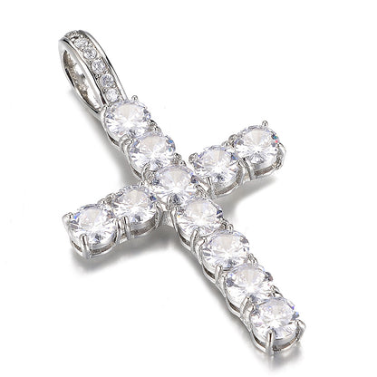 European And American Hip Hop Super Cool Small Zircon Cross Pendant Trend Pop Style Jewelry