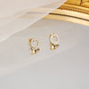 1 Pair Simple Style Round Stainless Steel Plating Inlay Rhinestones 14k Gold Plated Ear Studs