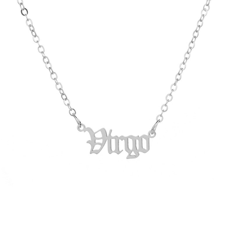 Fairy Style Elegant Princess Letter Constellation Stainless Steel Polishing Plating Titanium Steel Gold Plated Necklace