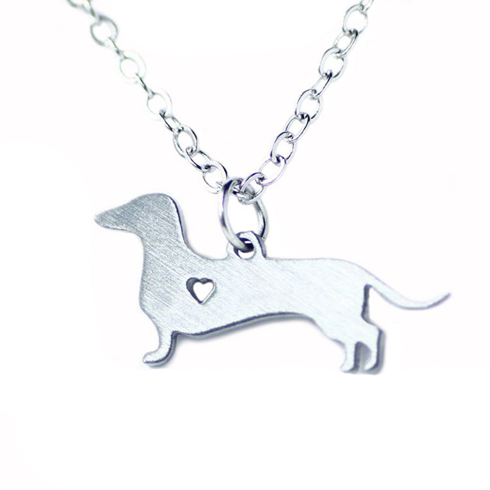 Fashion Heart Shaped Dog Shaped Stainless Steel Necklace