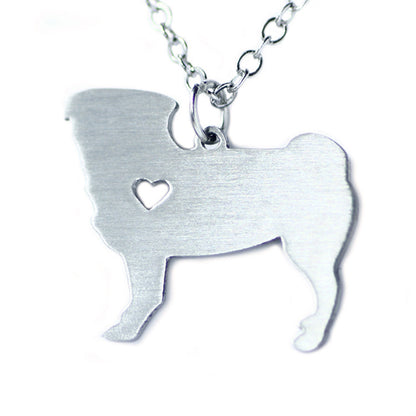 Fashion Heart Shaped Dog Shaped Stainless Steel Necklace