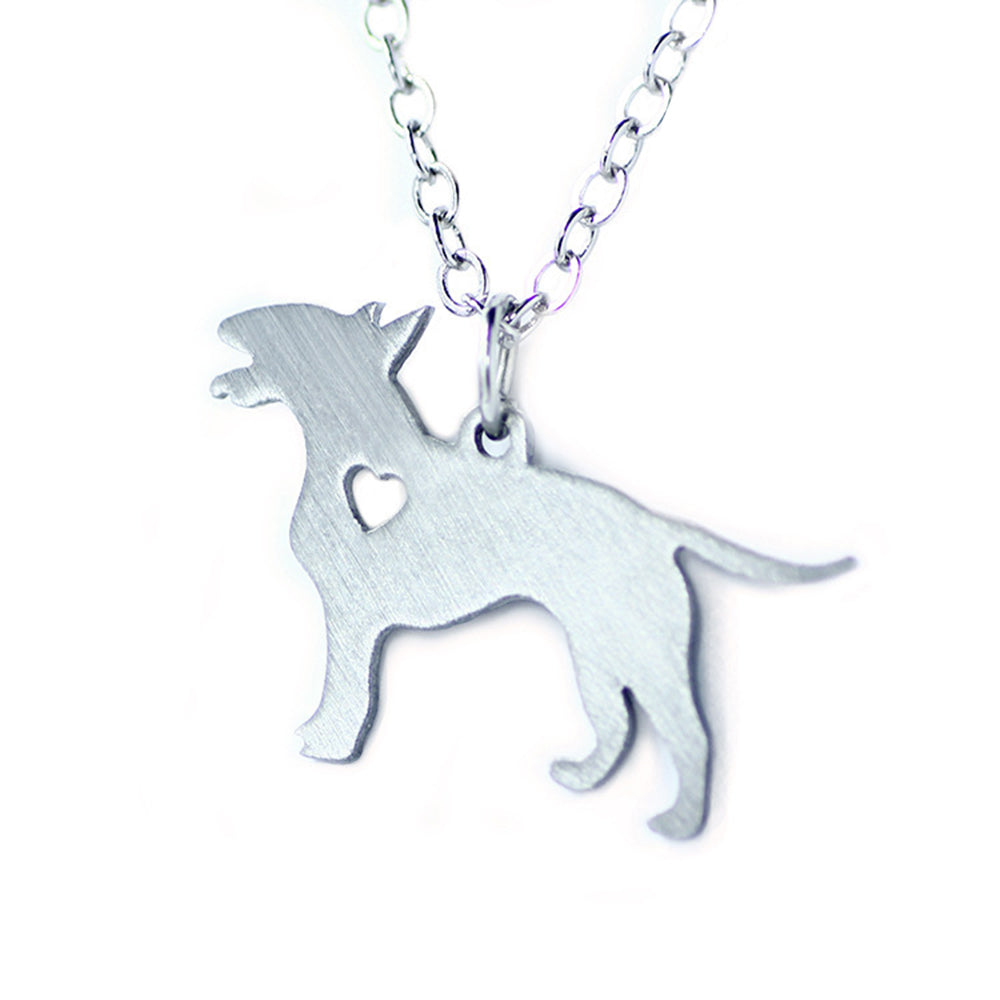 Fashion Heart Shaped Dog Shaped Stainless Steel Necklace