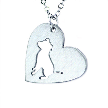 Fashion Heart Shaped Dog Shaped Stainless Steel Necklace