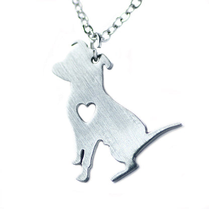 Fashion Heart Shaped Dog Shaped Stainless Steel Necklace