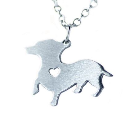 Fashion Heart Shaped Dog Shaped Stainless Steel Necklace