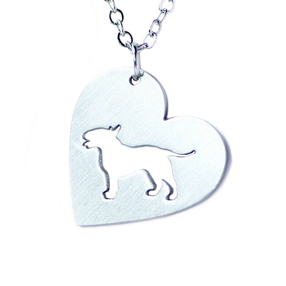 Fashion Heart Shaped Dog Shaped Stainless Steel Necklace