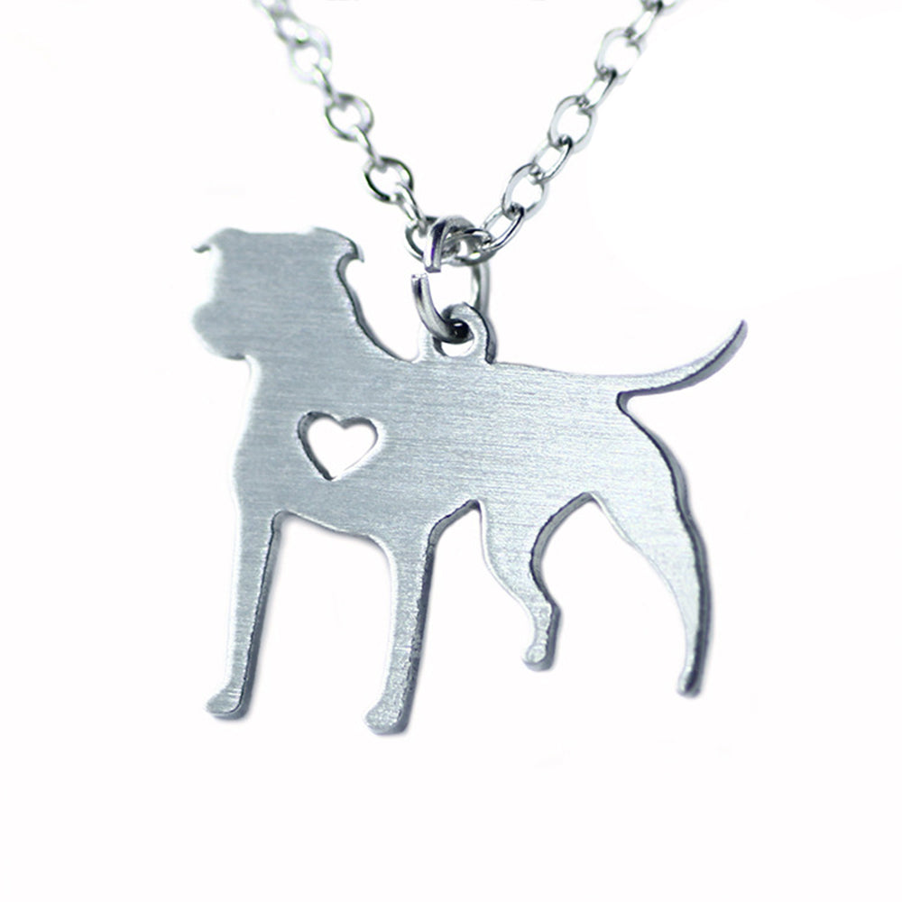 Fashion Heart Shaped Dog Shaped Stainless Steel Necklace