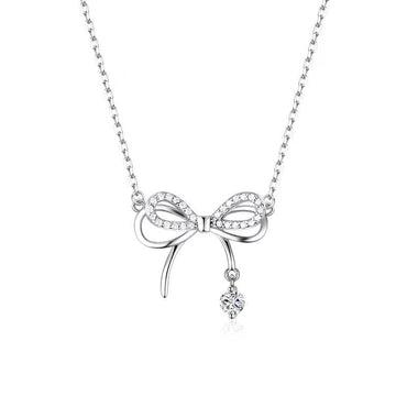 Fashion Bow Shaped Pendant Diamond Inlaid Clavicle Chain