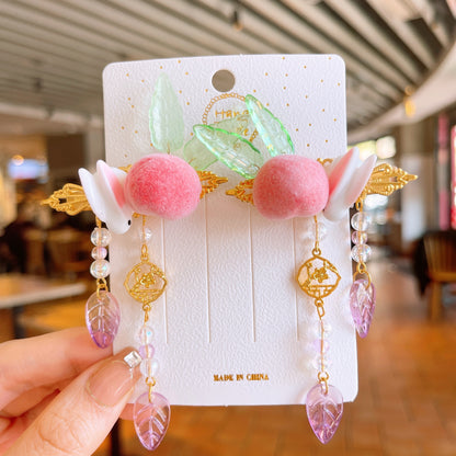 Children'S Retro Style Butterfly Tassel  Clip