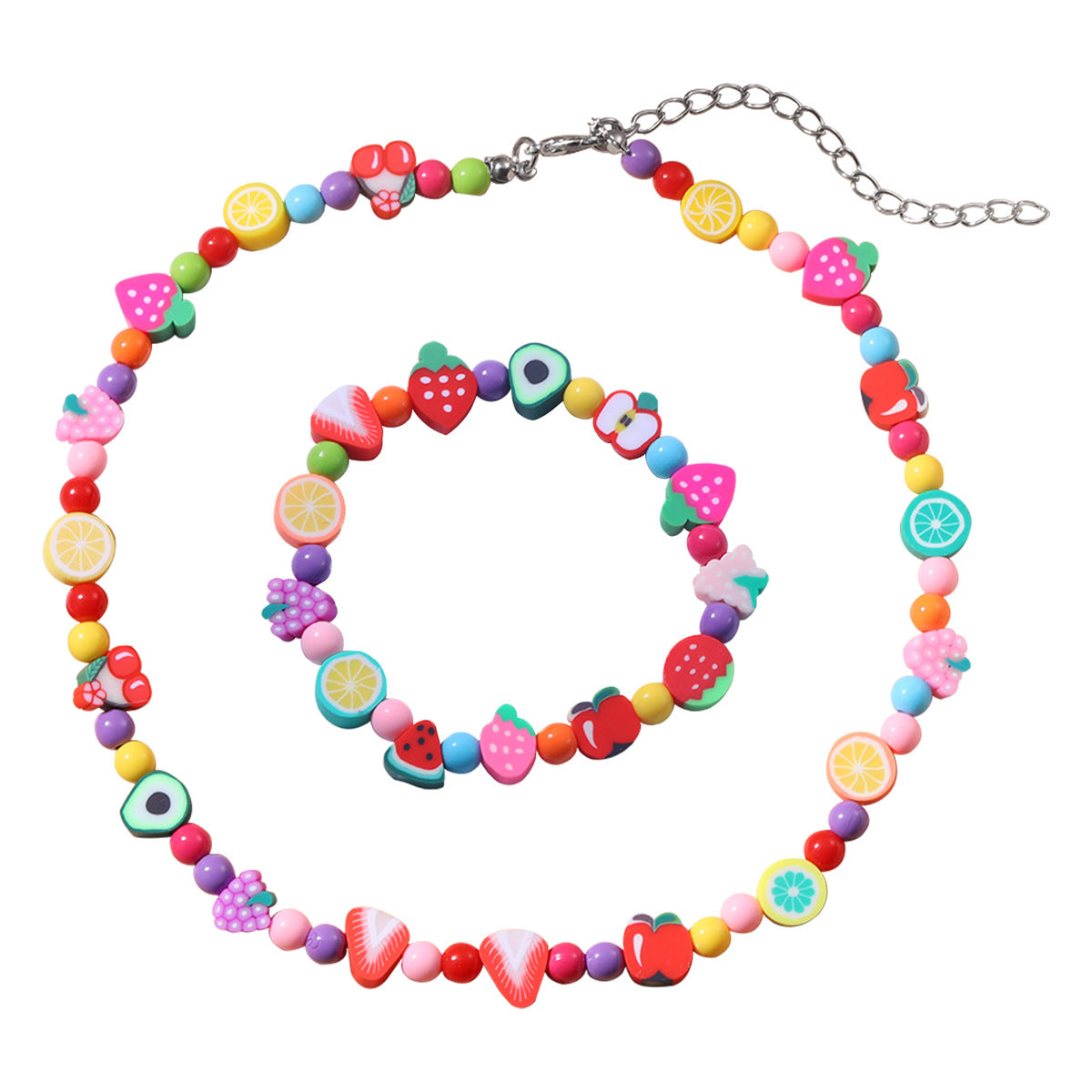 Cute Fruit Alloy Resin No Inlaid Women's Bracelets Earrings Necklace