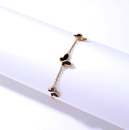 Fashion Simple Stainless Steel Electroplated 18k Gold Butterfly Bracelet