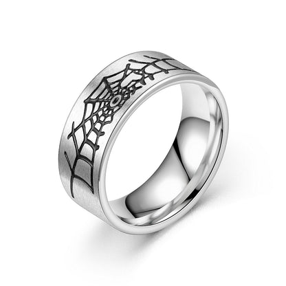 Fashion New Retro Creative Men's  Oil-coated Titanium Steel Ring