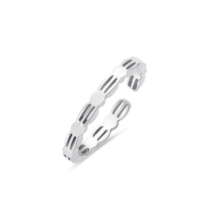 Simple Style Geometric Titanium Steel Plating No Inlaid Unisex Rings