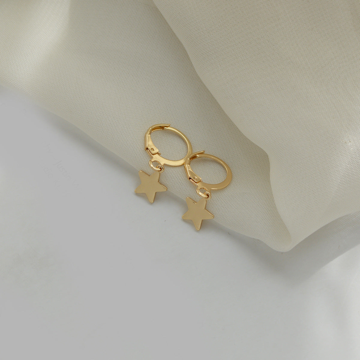 Fashion Simple Style Geometric Heart Star Moon Shape Alloy Earrings