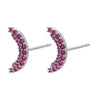 Micro Inlaid Zircon Colorful Crystals Stud Earrings Moon Flowers Pattern Stud Earrings