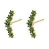 Micro Inlaid Zircon Colorful Crystals Stud Earrings Moon Flowers Pattern Stud Earrings