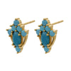 Micro Inlaid Zircon Colorful Crystals Stud Earrings Moon Flowers Pattern Stud Earrings