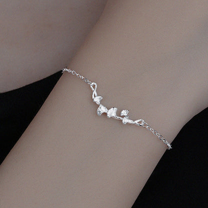 Simple New Style Ginkgo Leaf Pendant Alloy Bracelet