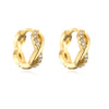 New Fashion Geometric Plating Gold Micro Inlaid Zircon Copper Earrings