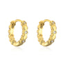 New Fashion Geometric Plating Gold Micro Inlaid Zircon Copper Earrings