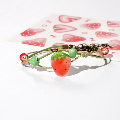 Simple Style Fruit Alloy Beaded Bracelets