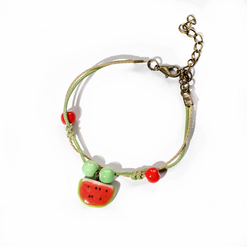 Simple Style Fruit Alloy Beaded Bracelets