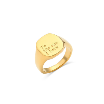 Fashion English Letters Ring Electroplated 18k Gold Ring Women's Jewelry Wholesale