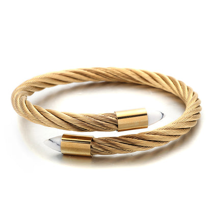 Wholesale Jewelry Twist Chain Stainless Steel Arrow Opening Bracelet Gooddiy