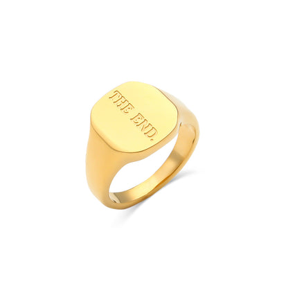 Fashion English Letters Ring Electroplated 18k Gold Ring Women's Jewelry Wholesale