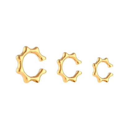 Hip Hop Style Stainless Steel Plated 18k Rivet Shape Three-piece Ear Clip