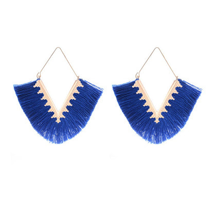 Fashion Exaggerated Geometric Tassel Earrings Nhdp149052