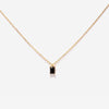 Fashion Simple Rectangular Zircon Pendant  Plated 18k Real Gold Color Retention Copper Necklace