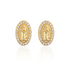 Fashion Plated Real Gold Micro Inlaid Zircon Virgin Geometric Copper Ear Stud Earrings