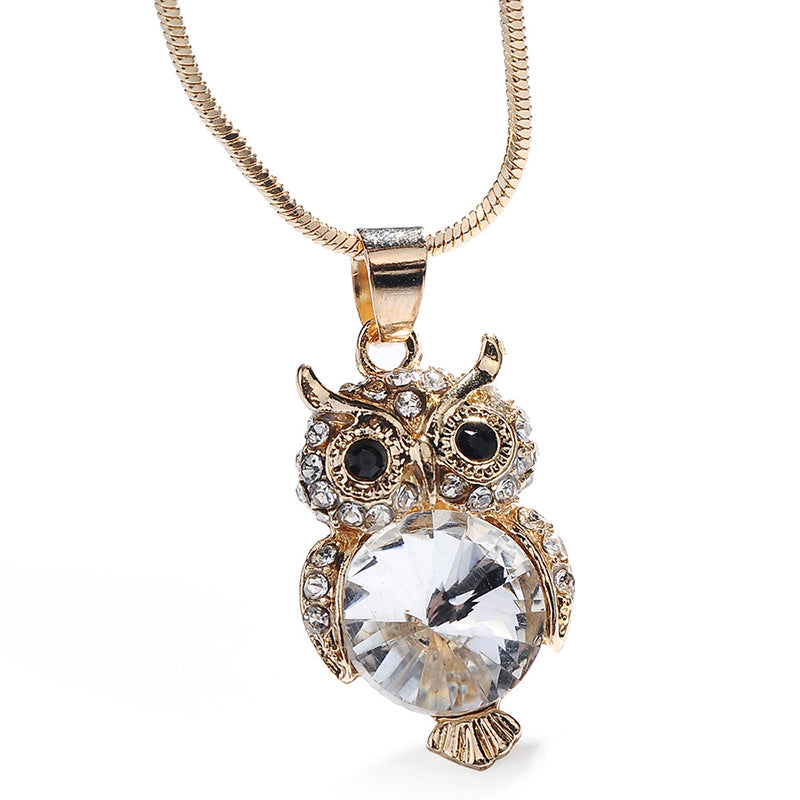 Fashion Owl Alloy Plating Rhinestones Women's Necklace